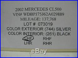 00-06 Mercedes W215 Cl55 Cl600 Cl500 Lower Seat Skin Driver Left Front 073019