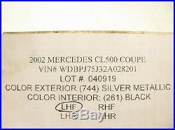 00-06 Mercedes W215 Cl55 Cl600 Cl500 Lower Seat Skin Driver Left Front 4919
