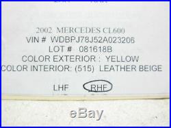 00-06 Mercedes W215 Cl55 Cl600 Cl500 Lower Seat Skin Passenger Right Front Oem