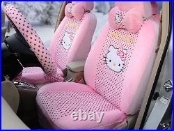 18pc/set plush universal car seat covers girls hello kitty cushion accessory