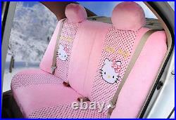 18pc/set plush universal car seat covers girls hello kitty cushion accessory