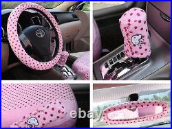18pc/set plush universal car seat covers girls hello kitty cushion accessory