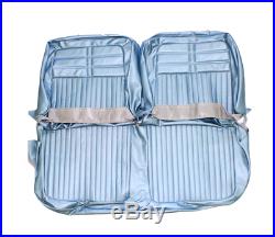 1963 Chevy Impala Front Split Bench Seat Cover Only Light Blue Vinyl #63bs56b