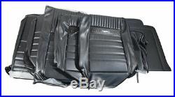 1964-1966 Mustang Deluxe Pony Front Bench & Rear Seat Cover Set-Black