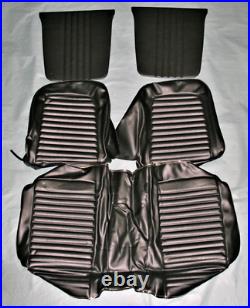 1965 Mustang Convertible Black Front and Rear Seat Cover Set with Front Bench