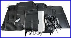 1969 Mustang Vinyl Deluxe BENCH Seat Cover Set-Front & Rear-Black