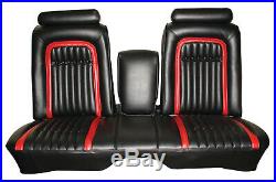 1974/75 Gran Torino Front Bench seat cover in Black with Red Stripe