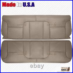 1998 1999 Chevy Silverado Rear Bench Bottom & Top Leather Seat Cover Med Tan
