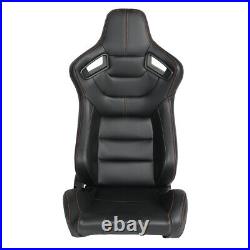 1 Pair Car Auto Sports Racing Seats PVC Leather Left+Right with Slider Universal