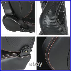 1 Pair Car Auto Sports Racing Seats PVC Leather Left+Right with Slider Universal