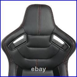 1 Pair Car Auto Sports Racing Seats PVC Leather Left+Right with Slider Universal