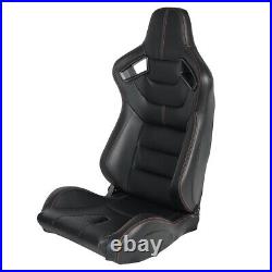 1 Pair Car Auto Sports Racing Seats PVC Leather Left+Right with Slider Universal