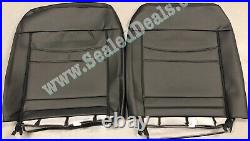 2013 2014 Ford F-150 XLT SuperCrew Katzkin Black Leather Seat Covers Front Bench