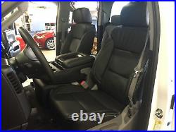 2014-18 SILVERADO GMC DOUBLE Cab WT KATZKIN Black Leather Seat Cover Kit Bench