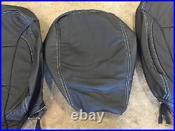 2014-18 SILVERADO GMC DOUBLE Cab WT KATZKIN Black Leather Seat Cover Kit Bench