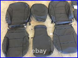 2014-2018 GMC Sierra DOUBLE Cab KATZKIN Black Leather Seat Covers Kit WT Bench