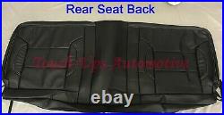 2014-2018 Silverado DOUBLE Cab WT Black Silver Leather Seat Covers Kit Bench