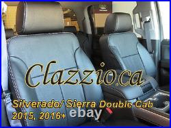 2015-2018 Chevy Silverado Gmc Sierra Double Cab Clazzio Leather Seat Cover