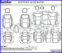 2019 2020 21 Chevy Silverado Crew Cab Katzkin Black Diamond Leather Seat Covers