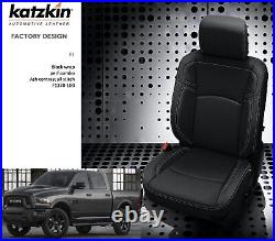 2021 Ram 1500 Classic Crew Cab Katzkin Black Leather Seat Covers Front Bench