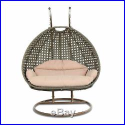 2 Person Outdoor Strong Rattan Hanging Wicker Swing Chair Egg Swing XL with Cover