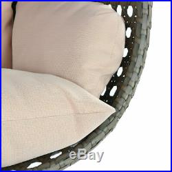 2 Person Outdoor Strong Rattan Hanging Wicker Swing Chair Egg Swing XL with Cover