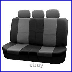 3 Row 7 Seaters Seat Covers Universal Fitment for SUV Gray Black with Dash Mat