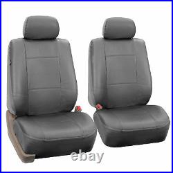 3 Row PU Leather Seat Covers for SUV Van 7 Seaters Universal Fit Solid Gray