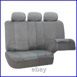3 Row PU Leather Seat Covers for SUV Van 7 Seaters Universal Fit Solid Gray