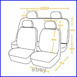 3 Row Vehicle Black Seat Covers 8-seats Faux Leather For Minivan SUV Van MPV