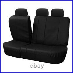 3 Row Vehicle Black Seat Covers 8-seats Faux Leather For Minivan SUV Van MPV