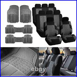 3-row SUV VAN Gray Seat Covers 8 Seaters with Gray Floor Mats