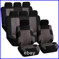 3-row SUV VAN Gray Seat Covers 8 Seaters with Gray Floor Mats