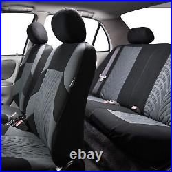 3-row SUV VAN Gray Seat Covers 8 Seaters with Gray Floor Mats