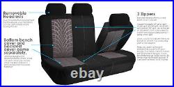 3-row SUV VAN Gray Seat Covers 8 Seaters with Gray Floor Mats