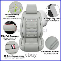 5-Seat Car Full Set PU Leather Cushion Waterproof Gray For Hyundai Sonata Tucson