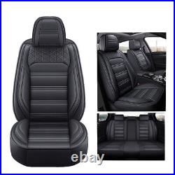 5-Seat Faux Leather Car Seat Covers Full Set Universal Protection Fit for KIA