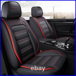 5-Seat Faux Leather Car Seat Covers Set Universal Black Protection Fit for Lexus