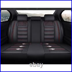 5-Seat Faux Leather Car Seat Covers Set Universal Black Protection Fit for Lexus