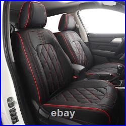 5-Seat Faux Leather Car Seat Covers Set Universal Black Protector for Hyundai