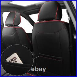 5-Seat Faux Leather Car Seat Covers Set Universal Black Protector for Hyundai