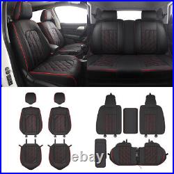 5-Seat Faux Leather Car Seat Covers Set Universal Black Protector for Hyundai