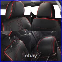 5-Seat Faux Leather Car Seat Covers Set Universal Black Protector for Hyundai