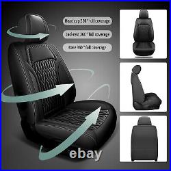 5-Seat PU Leather Front&Rear Car Seat Covers Full Set For Nissan Kicks 2018-2023