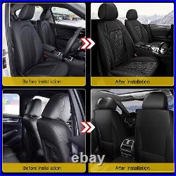 5-Seat PU Leather Front&Rear Car Seat Covers Full Set For Nissan Kicks 2018-2023