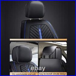 5 Seats Car Seat Covers Full Set Black PU Leather Fit for Hyundai