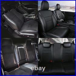 5-Sit Car Seat Cover PU Leather Front Custom Fit For Dodge Challenger 2015-2021