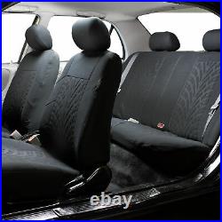 8Seaters 3ROW SUV Black Seat Covers with Gray Floor Mats For Sedan SUV VAN Truck