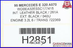 91-95 Mercedes W124 E320 Sedan Rear Lower Bottom Bench Seat Cushion Cover Black