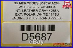 92-99 Mercedes W140 S320 S500 Rear Seat Bench Lower Bottom Seat Cushion Gray OEM